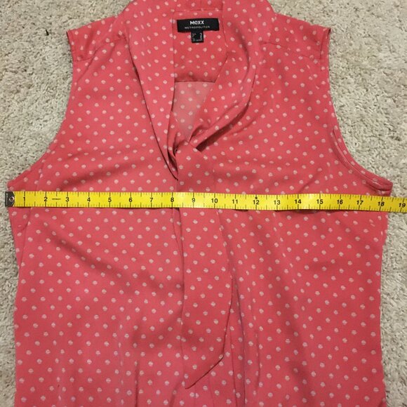 Coral Pink & Pearl Polka Dot Bow Tie Bubble Hem Tank - Picture 13 of 16